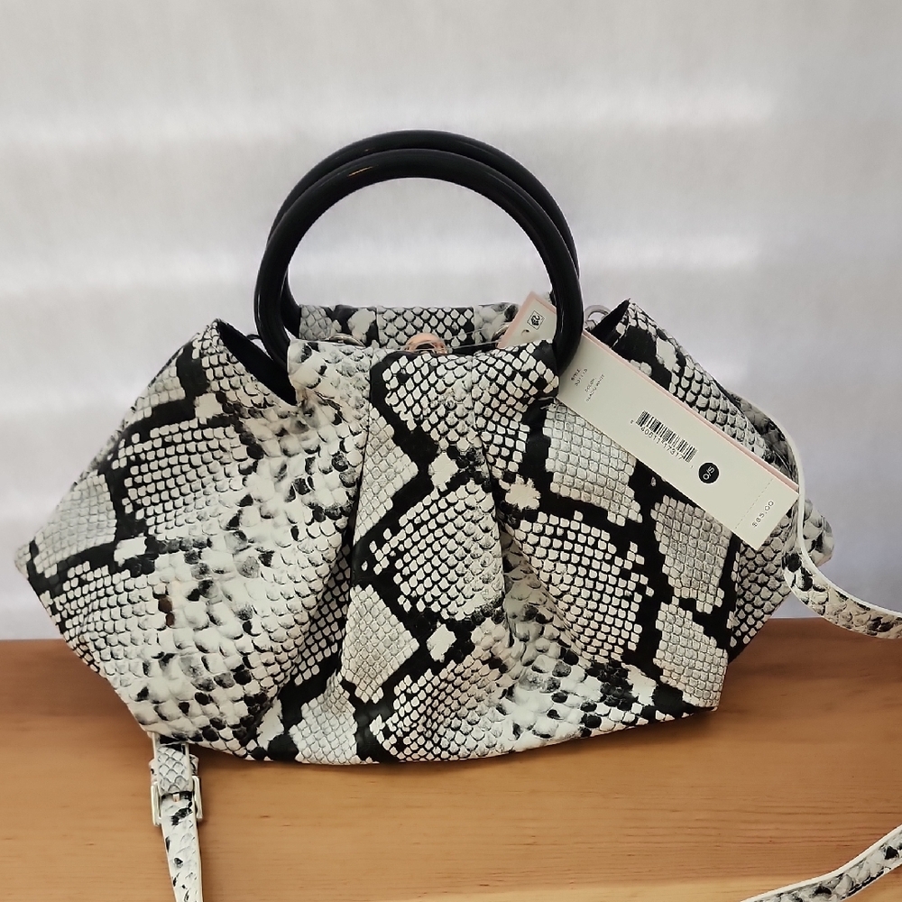 Aqua snake print bag